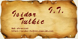 Isidor Tulkić vizit kartica